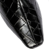 Stivali a gamba larga con effetto pelle di coccodrillo in nero Toteme - donna 