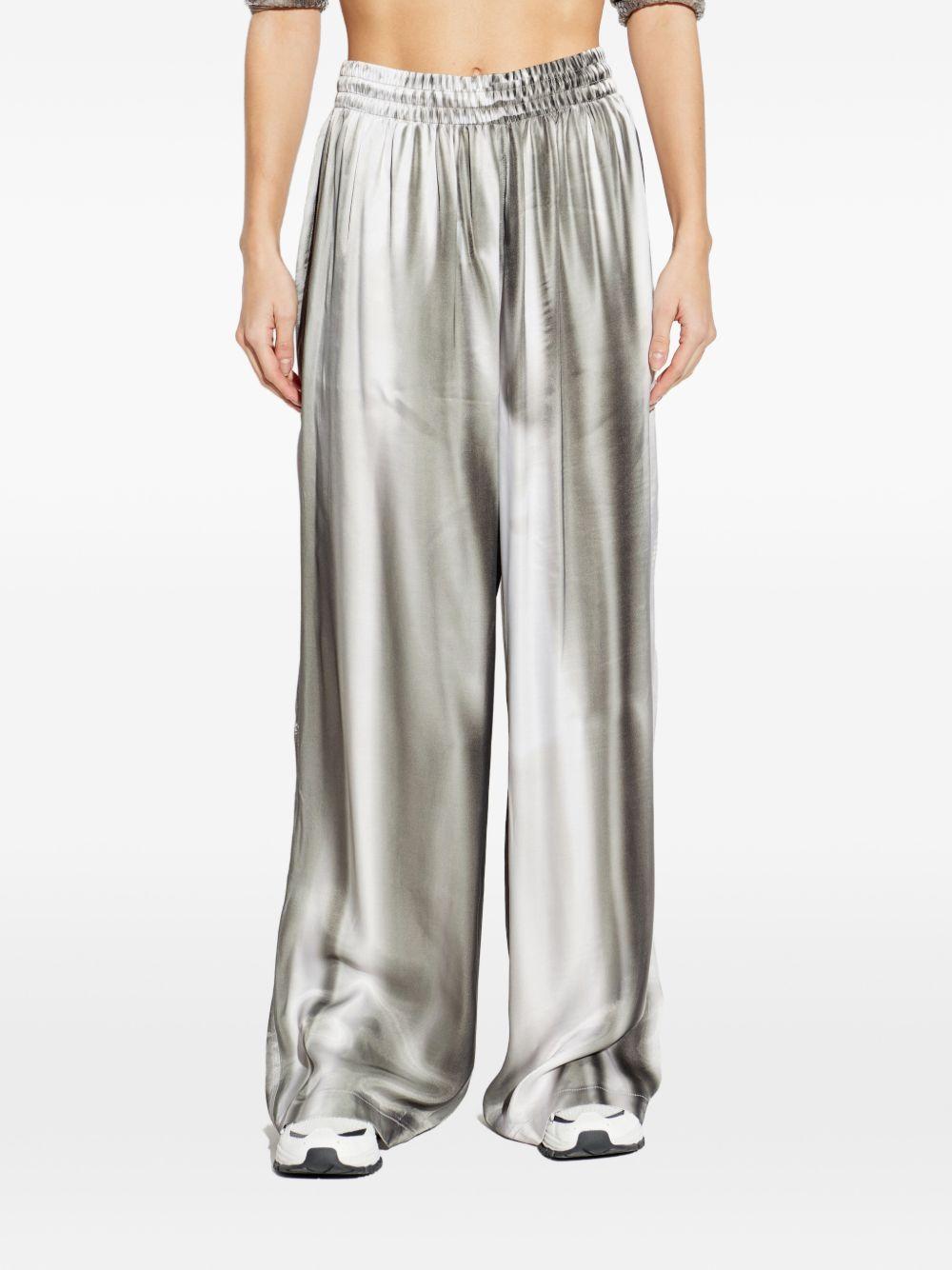 Pantaloni a gamba ampia elasticizzati in argento Diesel - donna 