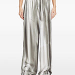 Pantaloni a gamba ampia elasticizzati in argento Diesel - donna 
