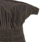 Mini abito monospalla drappeggiato in marrone Magda butrym - donna 