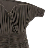 Mini abito monospalla drappeggiato in marrone Magda butrym - donna 