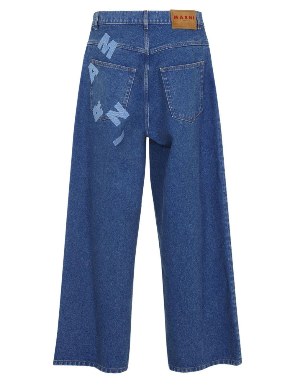 Jeans con applicazione logo in blu Marni - uomo 