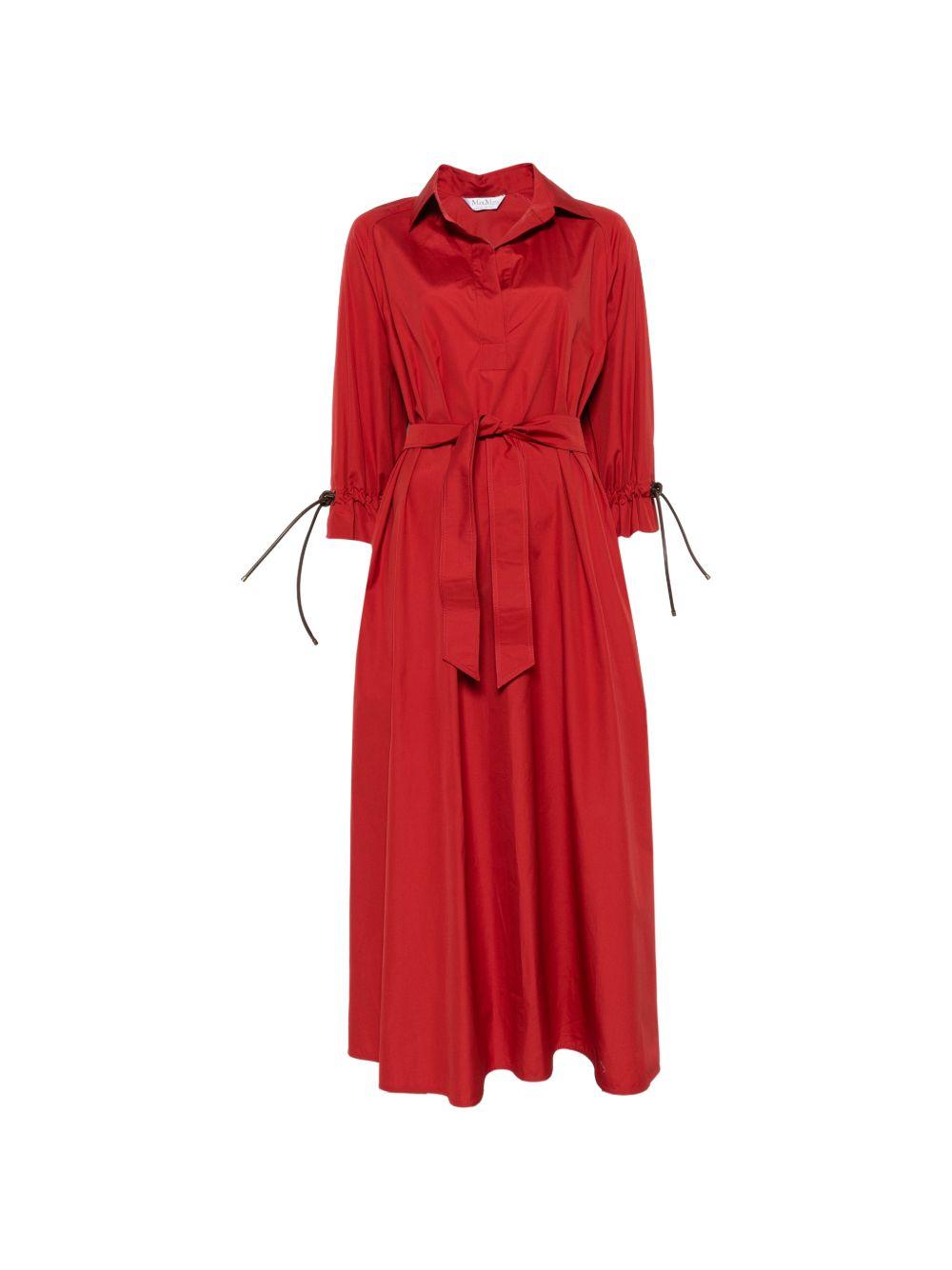 Abito a camicia con pieghe in rosso Max Mara - donna 