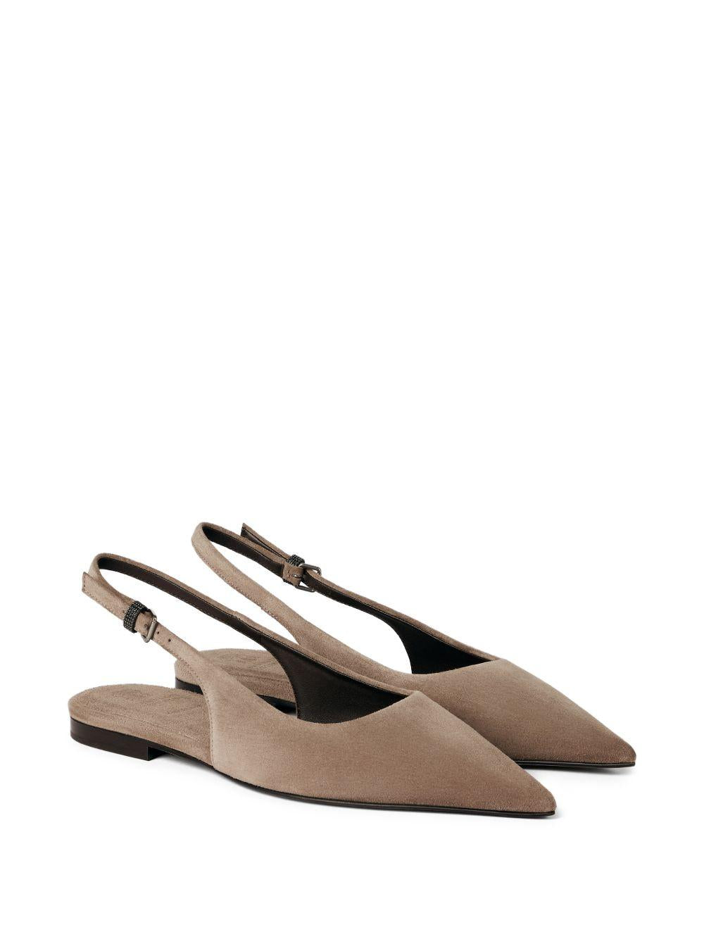 Ballerine con cinturino posteriore in marrone Brunello cucinelli - donna 