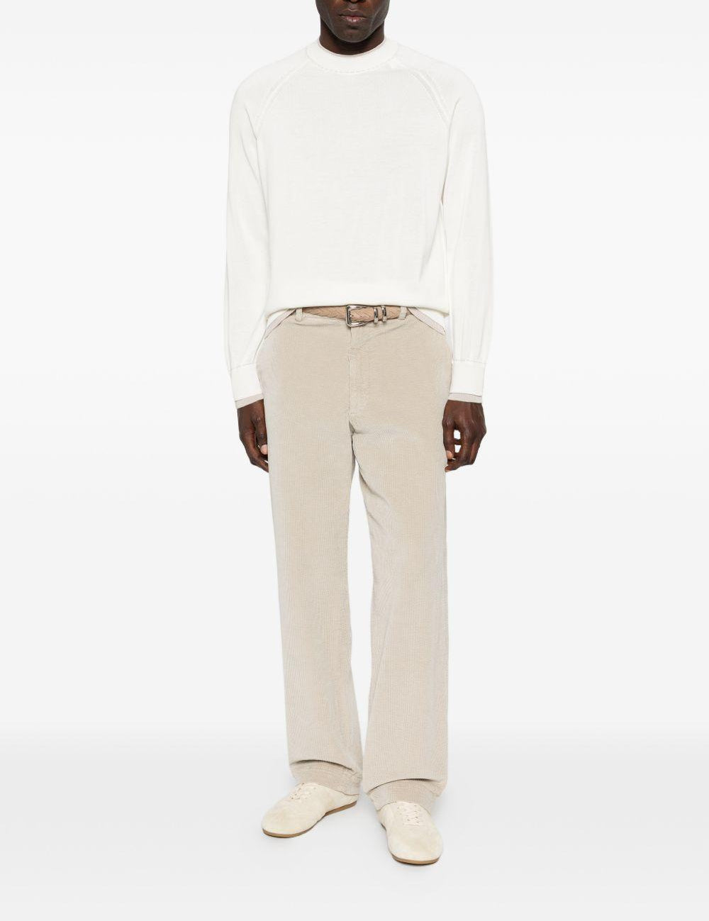 Maglia girocollo in bianco e beige Eleventy - uomo 