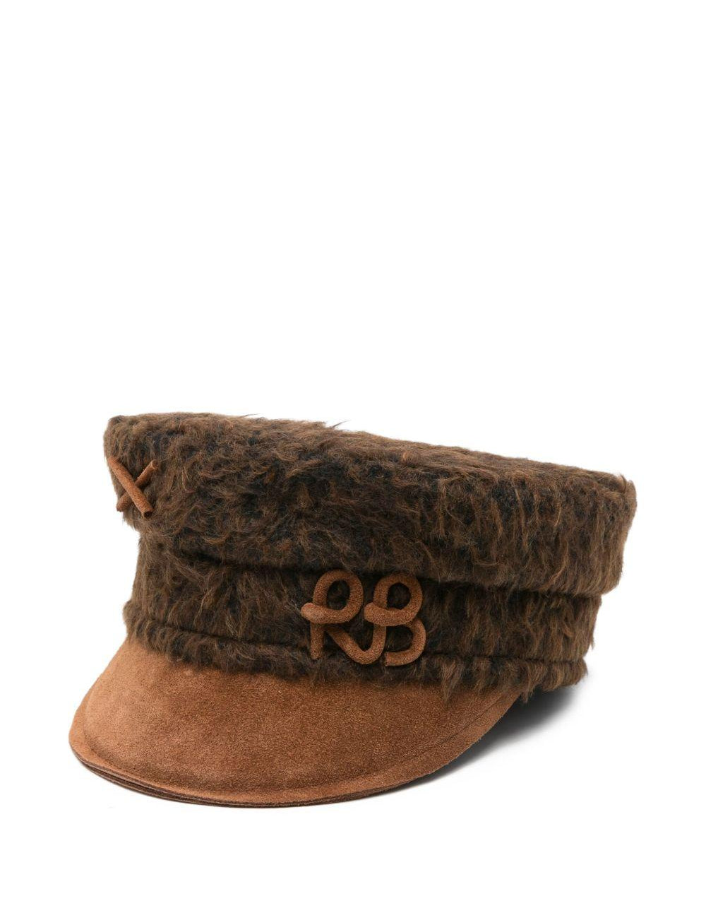 Cappello baker boy in pelliccia sintetica in marrone Ruslan baginskiy - donna 