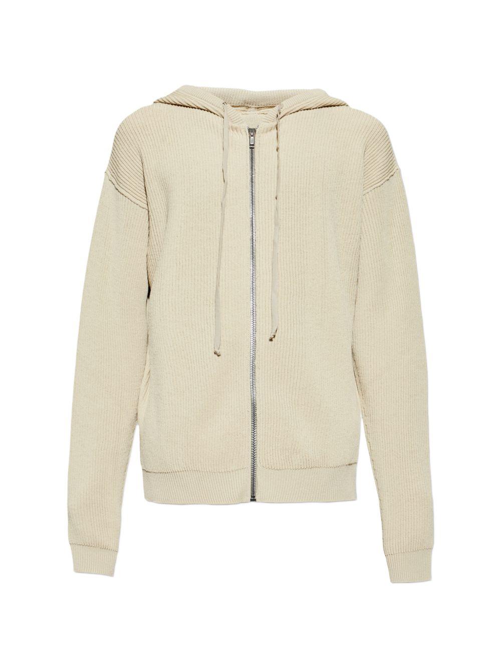Felpa con zip in beige Rick owens - uomo 