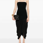 Gonna drapeggiata cocoon in nero Toteme - donna 