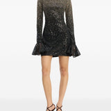 Miniabito con paillettes in nero e oro Rotate holiday - donna 
