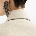 Caban crop con monile in beige Brunello Cucinelli - donna 