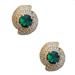 Oreechini con strass in verde e oro Rowen Rose - donna 