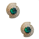 Oreechini con strass in verde e oro Rowen Rose - donna 