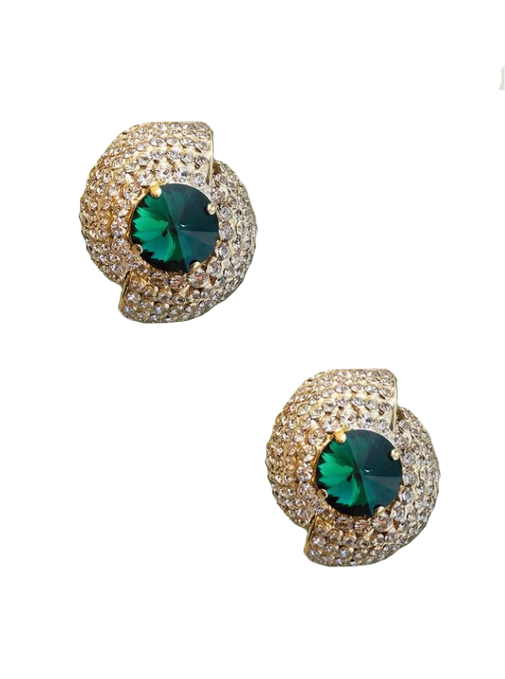 Oreechini con strass in verde e oro Rowen Rose - donna 