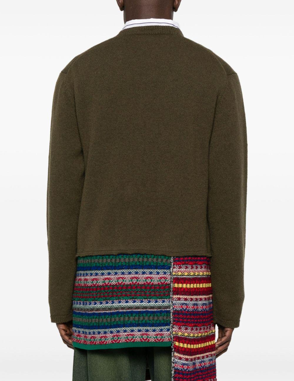 Maglia con patchwork in verde scuro Comme des garcons homme - uomo 