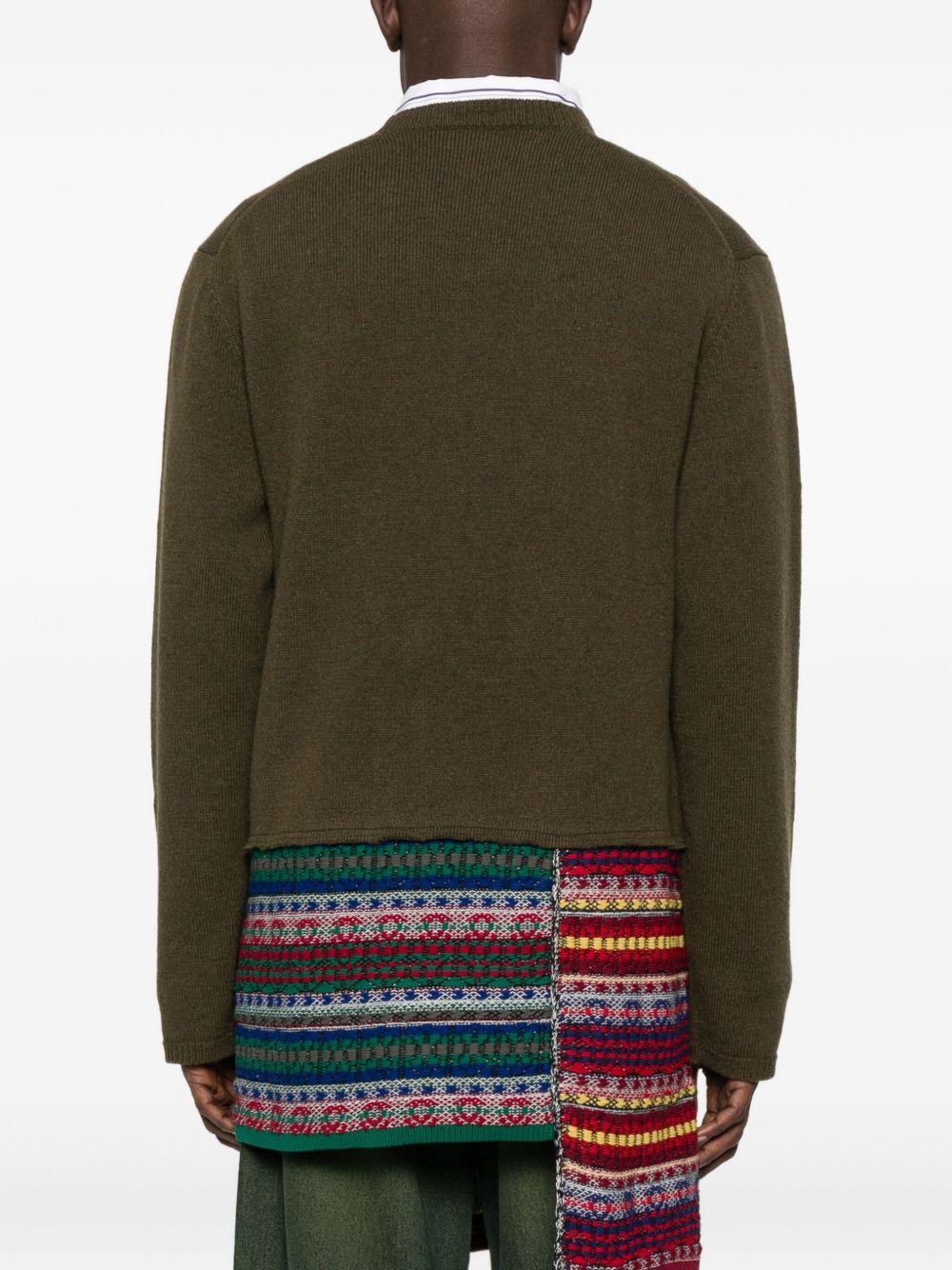 Maglia con patchwork in verde scuro Comme des garcons homme - uomo 