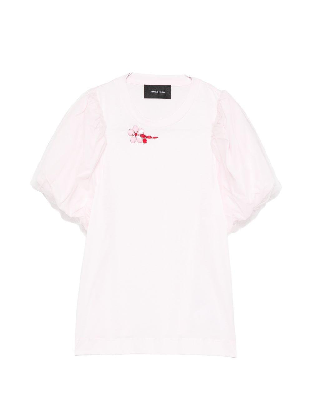 T-shirt con maniche a palloncino in rosa Simone rocha - donna 