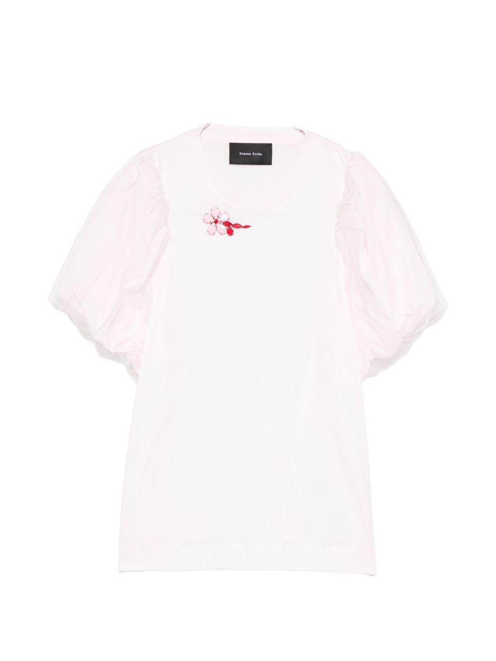 T-shirt con maniche a palloncino in rosa Simone rocha - donna 