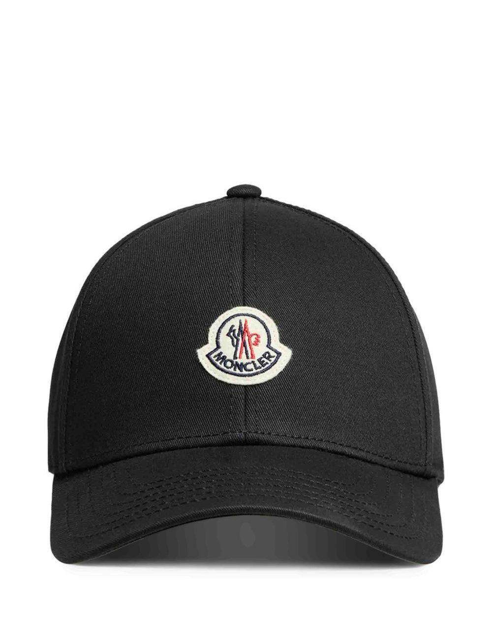 Cappello da baseball con applicazione logo in nero Moncler - uomo 