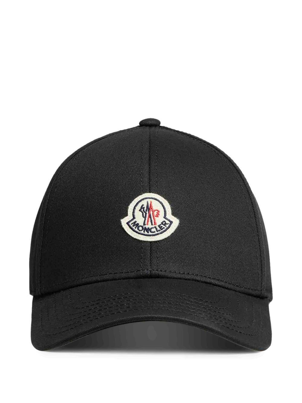 Cappello da baseball con applicazione logo in nero Moncler - uomo 