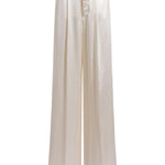 Pantaloni a gamba larga satinati in avorio Alberta ferretti - donna 