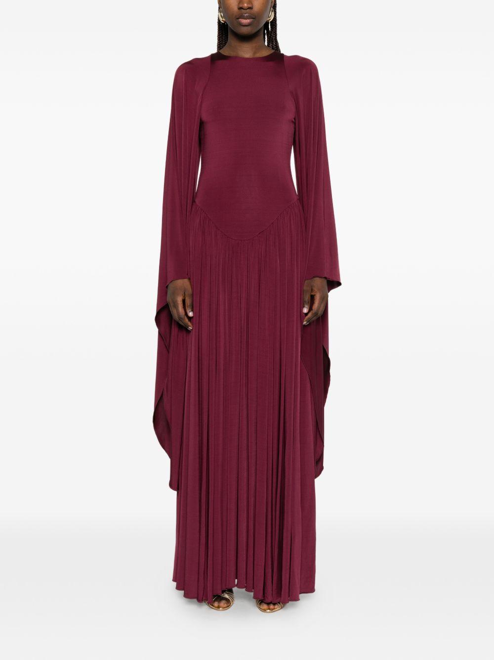 Abito lungo drappeggiato in borgogna Alberta Ferretti - donna 
