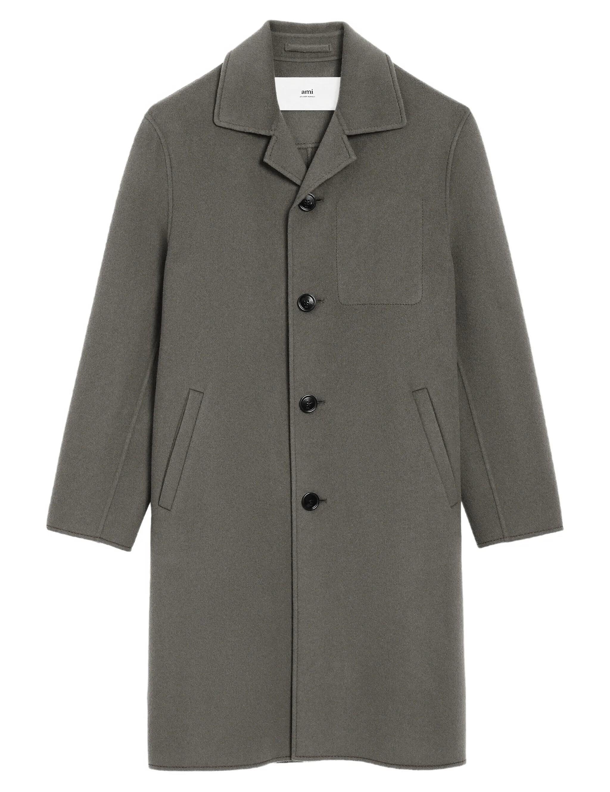 Cappotto monopetto in lana in grigio Ami Paris - uomo 