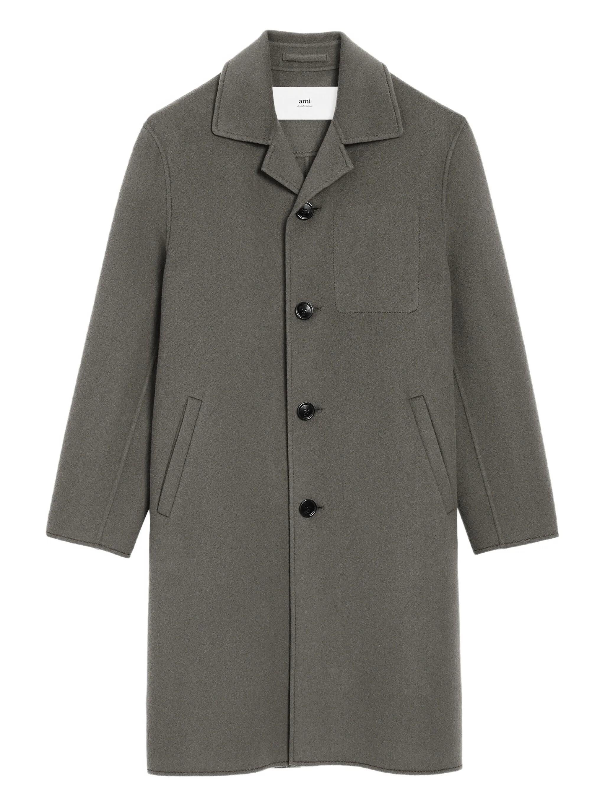 Cappotto monopetto in lana in grigio Ami Paris - uomo 