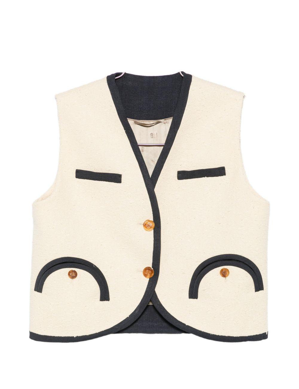 Gilet con profili a contrasto in beige Blazé milano - donna 