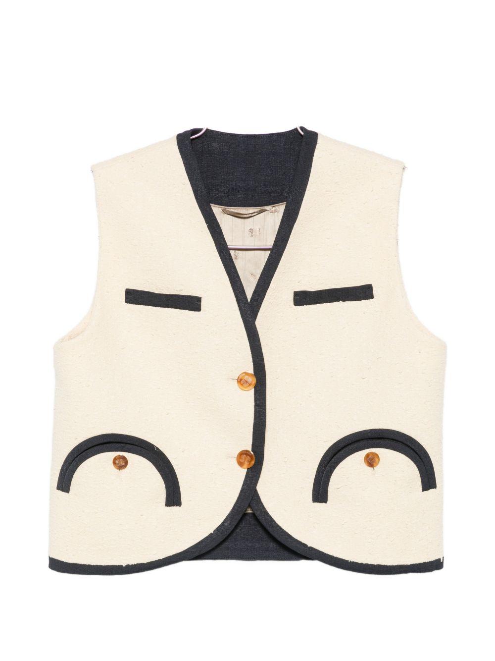 Gilet con profili a contrasto in beige Blazé milano - donna 