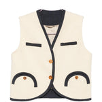 Gilet con profili a contrasto in beige Blazé milano - donna 