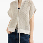 Cardigan con zip in bianco Brunello cucinelli - donna 