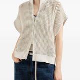 Cardigan con zip in bianco Brunello cucinelli - donna 