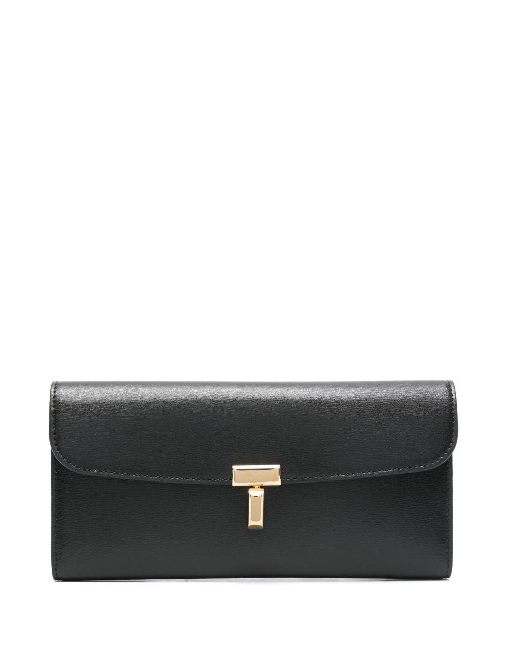 Portafoglio T-lock in pelle in nero Toteme - donna 
