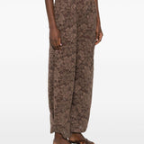 Pantaloni affusolati in pizzo in marrone Rowen rose - donna 
