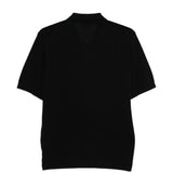 Polo a coste con zip in nero Kangra - uomo 