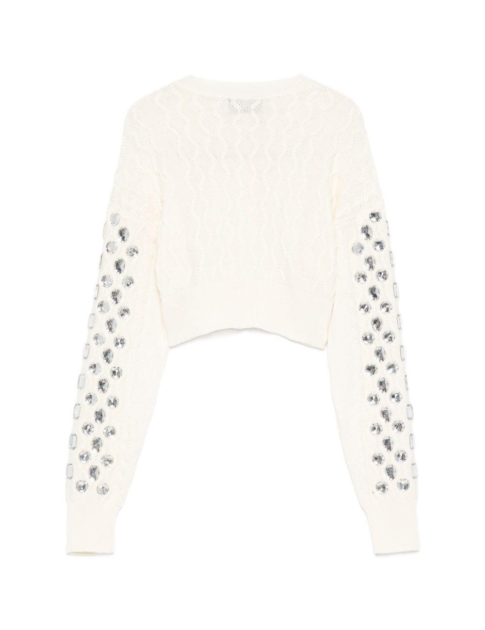 Cardigan corto con decorazione in avorio Giuseppe Di Morabito - donna 