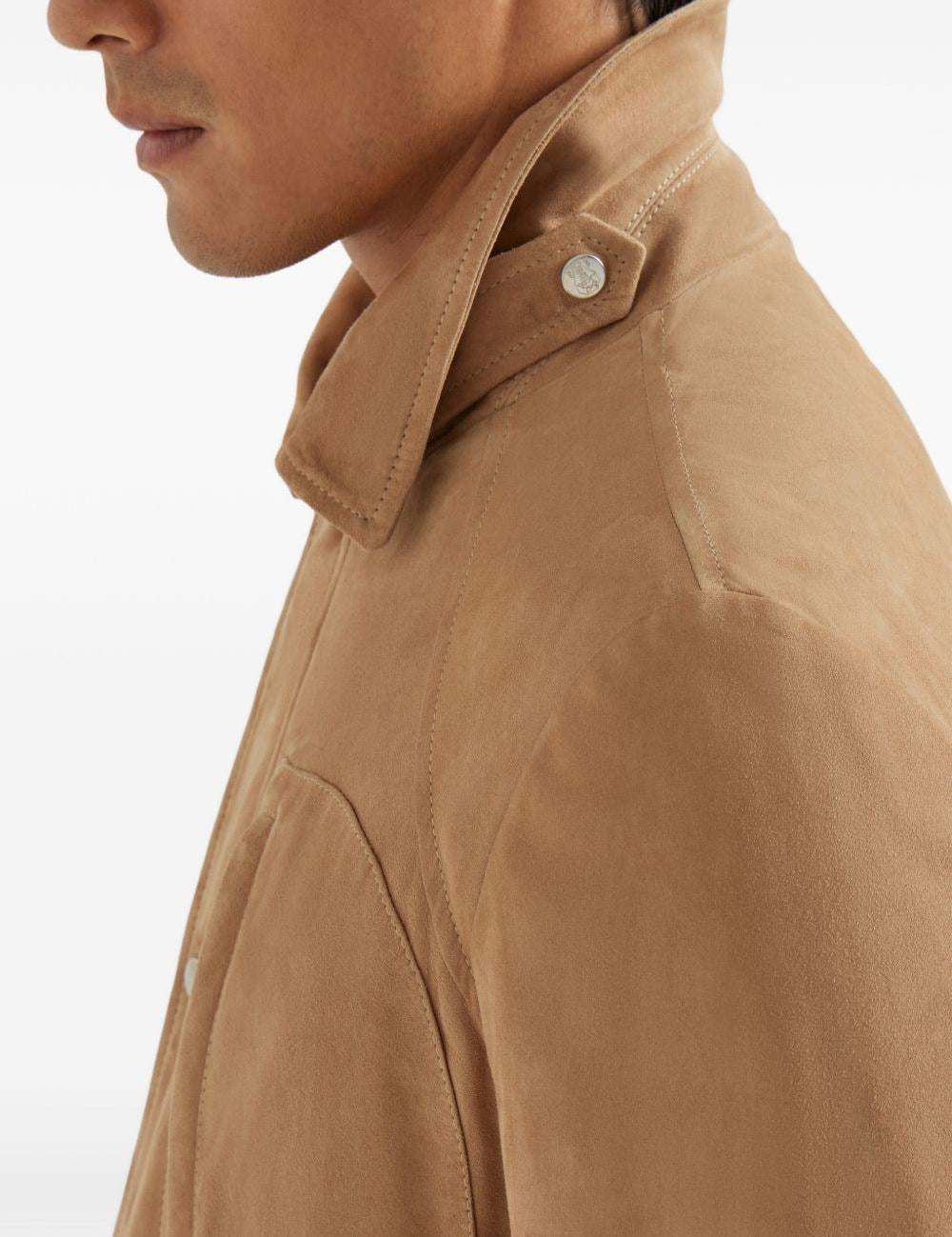 Giacca in camoscio in marrone Brunello cucinelli - uomo 