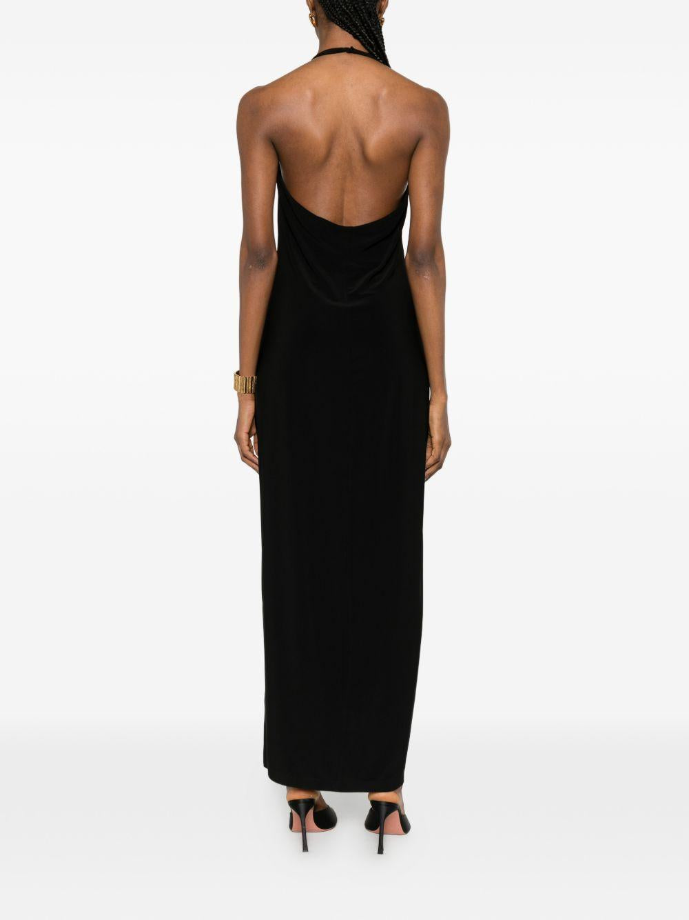 ABITO LUNGO SCOLLO HALTER IN NERO NORMA KAMALI - DONNA 