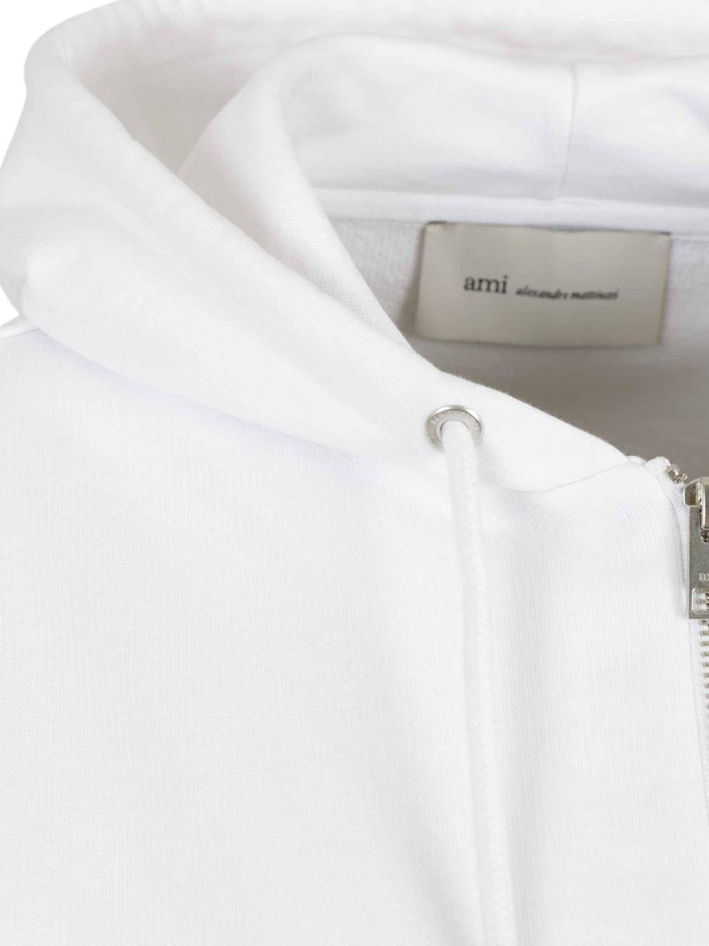 Felpa a maniche lunghe quota in bianco Ami paris - unisex 