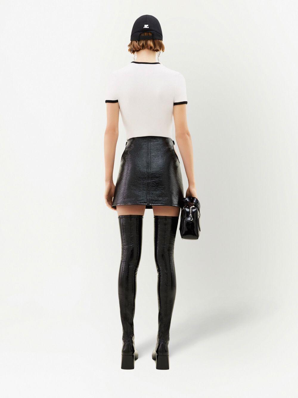 T-shirt con bordo a contrasto in bianco Courrèges - donna 