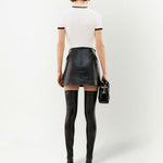 T-shirt con bordo a contrasto in bianco Courrèges - donna 