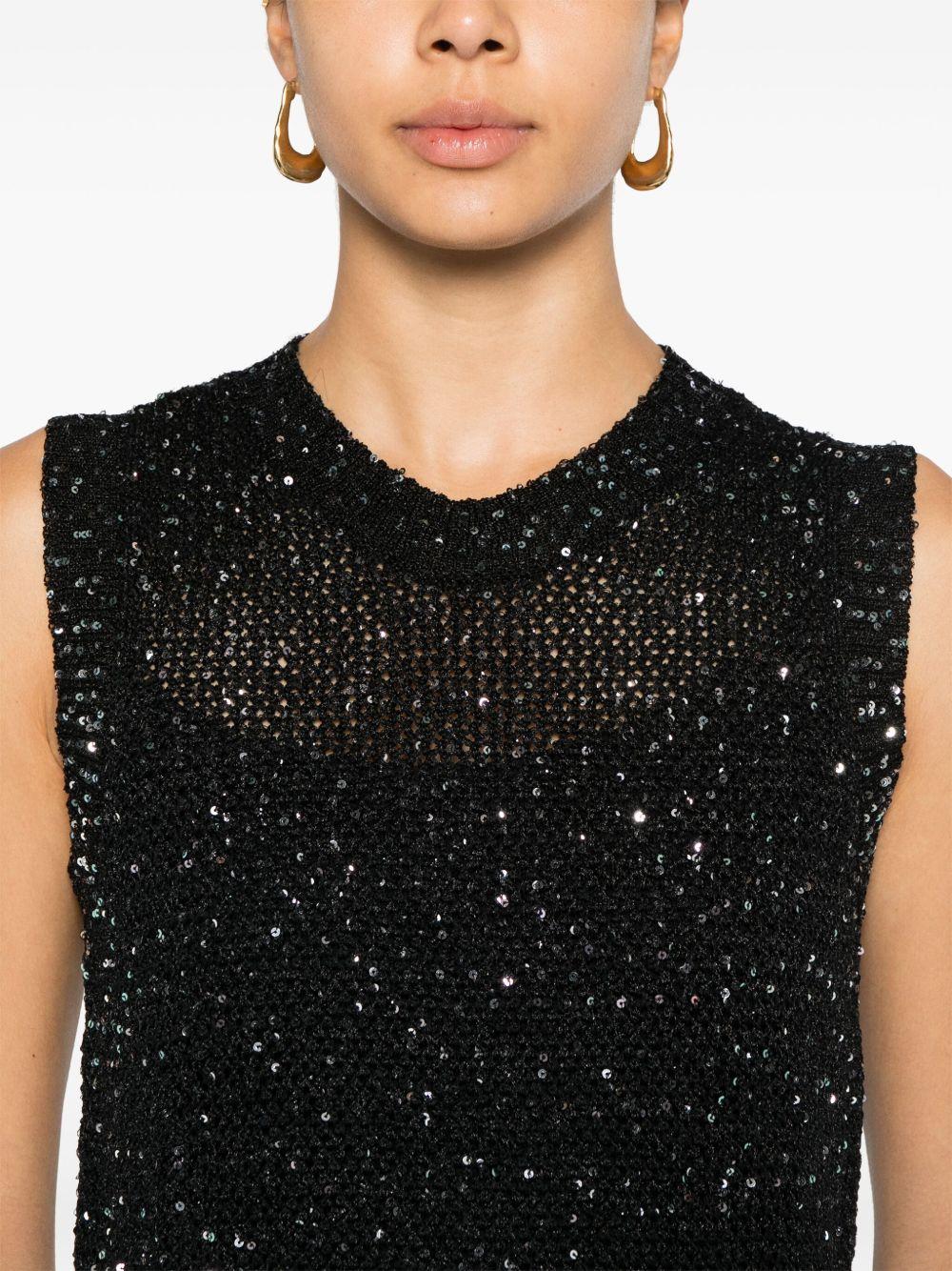 Top in maglia Melyssa con paillettes in nero Golden Goose - donna 