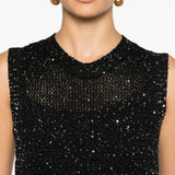 Top in maglia Melyssa con paillettes in nero Golden Goose - donna 