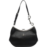 Borsa a spalla con placca Orb in nero Vivienne Westwood - donna 