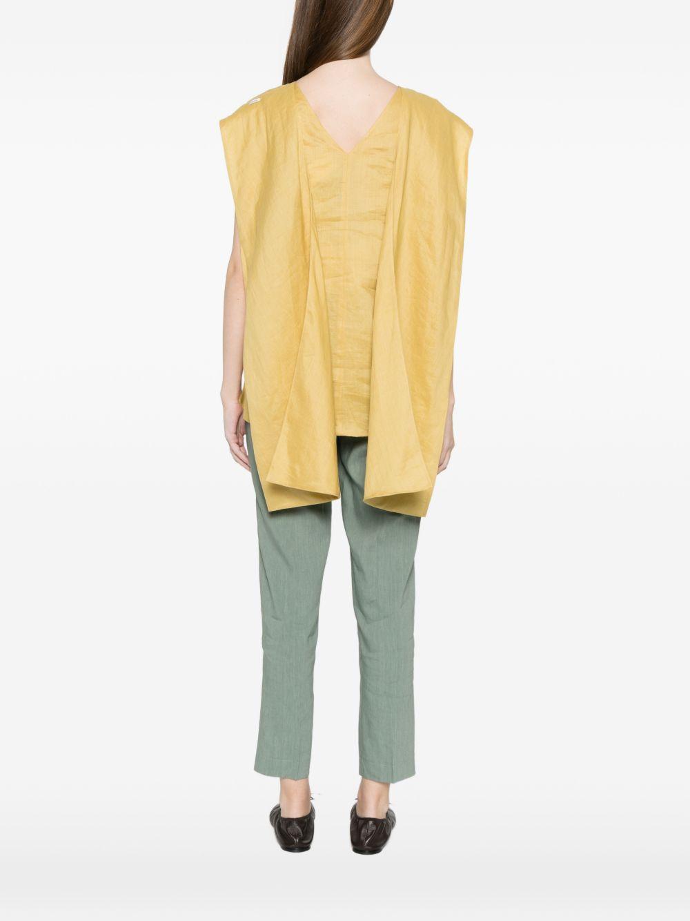 Top a maniche lunghe con scollo a V in giallo 's maxmara - donna 