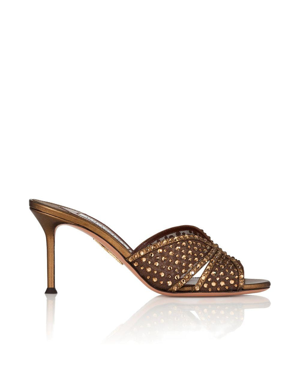 Mules crystal lover in marrone Aquazzura - donna 