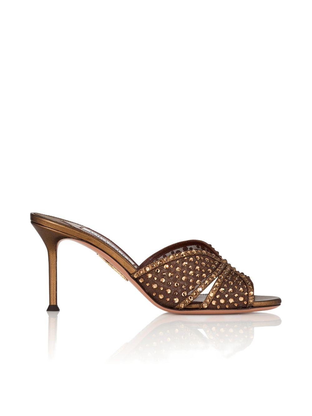 Mules crystal lover in marrone Aquazzura - donna 