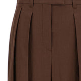 Pantaloni plissé in marrone Brunello cucinelli - donna 