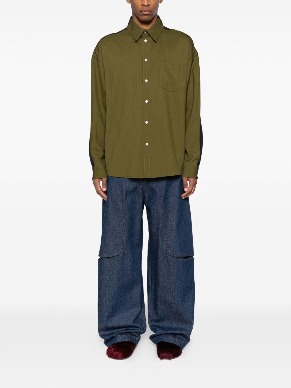 Camicia a maniche lunghe con tasca sul petto in verde Marni - uomo 