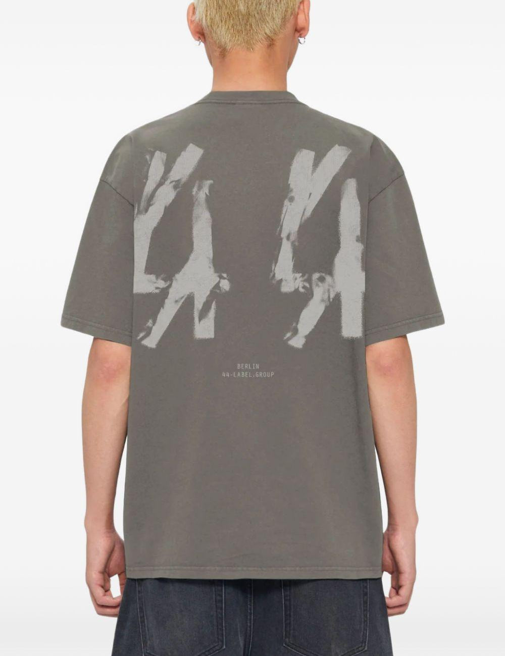 T-shirt con stampa grafica in grigio 44 label group - uomo 
